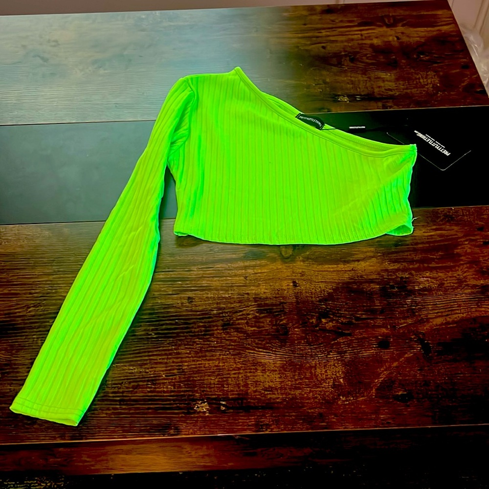 New PRETTYLITTLETHING! Bright lime green crop top